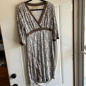 Athleta Faux Wrap Dress empire waist 3/4 sleeve